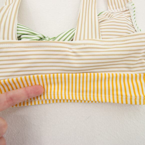 Antonio Melani Bikini Top Striped Twist Front Bralette Bandeau Retro Style XS - Picture 14 of 16